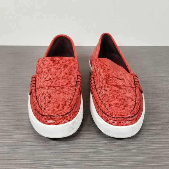 Rag & Bone Colby Penny Loafers, Red Leather, Womens Size 6 M / 36 - Picture 2 of 12